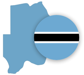 Botswana map and flag.